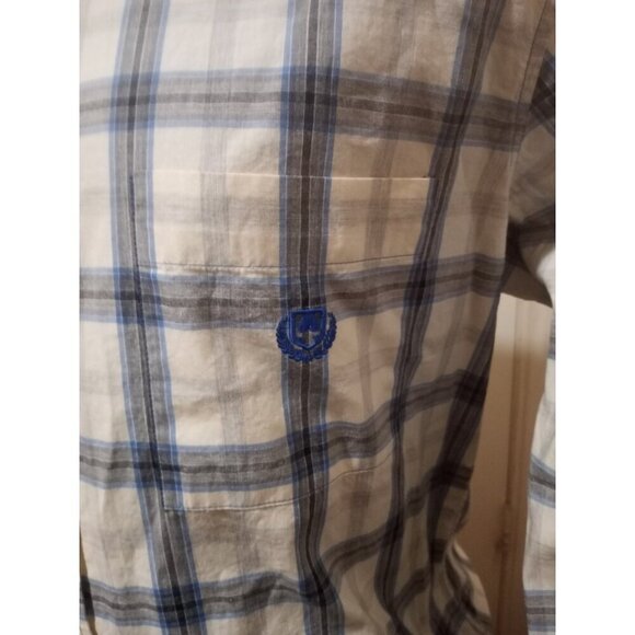 New Perry Ellis America men's long sleeve button White Blue Shirt Medium M NWT - Picture 5 of 12